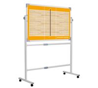 Pizarra para entrenamiento de bádminton, Tablero magnético multideporte con ruedas de doble cara marcador y borrador 39,3x27,5 pulgadas(Volleyball)