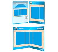 Pizarra táctica entrenador de Voleibol. De doble cara apta para rotulador de borrado en seco. PERZONALIZADA con color, escudo o logo, nombre y club. (DOUBLE XL)