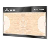 Pizarra táctica Fútbol Sala para entrenador personalizada con nombre y escudo del club. Tablero de borrado en seco 30,5 x 20,5cm