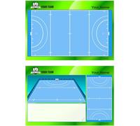 Pizarra táctica Hockey Hierba para entrenador personalizada con nombre y escudo del club. Tablero de borrado en seco 30,5 x 20,5cm