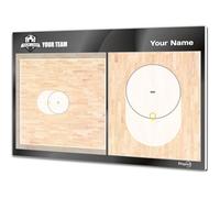 Pizarra táctica Korfbal para entrenador personalizada con nombre y escudo del club. Tablero de borrado en seco 30,5 x 20,5cm