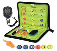 Pizarra táctica magnética de fútbol, carpeta de entrenamiento plegable, cronómetro, bolígrafos de