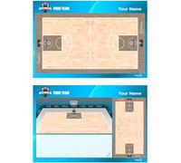 Pizarra táctica NBA Baloncesto para entrenador personalizada con nombre y escudo del club. Tablero de borrado en seco 30,5 x 20,5cm