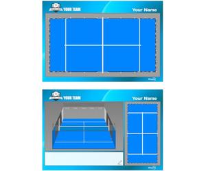 Pizarra táctica Padel para entrenador personalizada con nombre y escudo del club. Tablero de borrado en seco 30,5 x 20,5cm