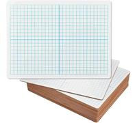 Pizarras blancas con cuadrícula de borrado en seco de 9 x 12 pulgadas, pizarras portátiles de una sola cara con líneas gráficas para aprendizaje en el aula, práctica de matemáticas para estudiantes y