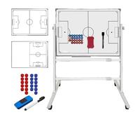 Pizarras blancas con ruedas de doble cara, tablero de baloncesto para entrenadores con marcador y borrador, soporte retráctil, para grabación de entrenadores, estrategia táctica, fútbol, 60 x 90 cm