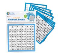 Pizarras laminadas de cien de Learning Resources, juego de 10 unidades, para contar, borrado en seco, para ni os de 5 a os en adelante, multicolo