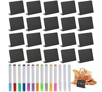 Pizarras Pequeñas Mini Pizarra Negra de Plástico Forma de V Mini Pizarra Reutilizable Mini Pizarras para Boda, Fiesta, Panadería, Etiqueta de Precio