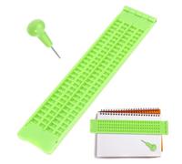 Pizarrín Braille | 4 Líneas 28 Celdas Material Educativo para Ciegos - Kit De Aprendizaje Braille Para Ciegos | Para Estudiantes Profesores Aula Hogar Todas Las Edades Educación En Casa