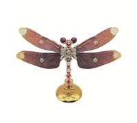 PizazzToy Puzle de metal 3D libélula, 200 piezas DIY 3D mecánico Steampunk Insect Puzzle montaje maqueta de adultos con herramientas
