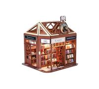 PizazzToy Puzzle 3D de madera con vista a la calle, librería, casa de campo, juego de bricolaje hecho a mano, rompecabezas de madera 3D, juego de manualidades, decoración de Navidad 2025, modelo de