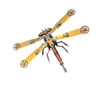 PizazzToy Puzzle 3D de metal libélula, 168 piezas DIY 3D mecánico steampunk insecto puzzle montaje maqueta maqueta con herramientas