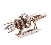 PizazzToy Puzzle de madera 3D mecánico de acorazado interestelar, 161 piezas, rompecabezas de madera para adultos, montaje mecánico, kit de maquetas, manualidades, regalos y decoración