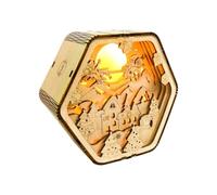 PizazzToy Puzzle de madera 3D modelo de casa de nieve navideña, DIY Handicraft Alegre Lámpara de Navidad de madera tallada rompecabezas steampunk 3D, decoración de Navidad 2025, modelo de regalo