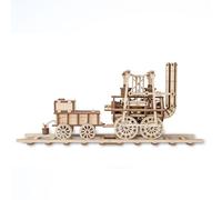 PizazzToy Rompecabezas de madera 3D con tren de vapor mecánico, 325 piezas, rompecabezas de madera para adultos, montaje mecánico, kit de modelismo, manualidades, regalos y decoración