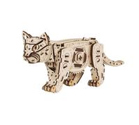 PizazzToy Rompecabezas de madera 3D gato mecánico, 236 piezas rompecabezas de madera para adultos, montaje mecánico, kit de modelismo, manualidades, regalos y decoración