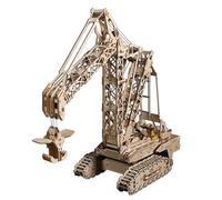 PizazzToy Rompecabezas de madera 3D grúa dinámica mecánica, 800 piezas rompecabezas de madera para adultos, montaje mecánico, kit de maquetas, manualidades, regalos y decoración