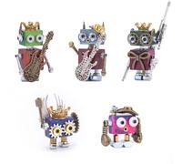 PizazzToy Rompecabezas de metal 3D, 50+ piezas DIY punk figura montaje maqueta con mini colgante y juego de collar, adornos decorativos para el hogar