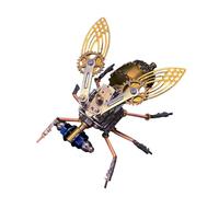 PizazzToy Rompecabezas de metal 3D Drosophila, 121 piezas DIY 3D mecánico steampunk insecto puzzle montaje maqueta maqueta con herramientas