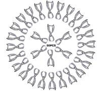 Pizca De Plata Fornituras Joyería Hacen Accesorio Cierre Colgante Conector Collar Fianzas Conectores Pellizcar Fianzas Cierre Clip Pellizco Para Colgante, Collar,Joyería,Manualidades DIY,50pcs