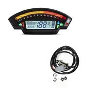 Pizgear 1 2 4 Cilindros Motor Digital Motocicleta Velocímetro 199km/h Odómetro 15000RPM 6 Engranaje Nivel de Aceite Pantalla LUZ Tablero Velocímetro para motocicleta(Gauge and Sensor)
