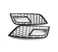 Pizgear 1 par RS4 Estilo Negro Brillante Malla de Nido de Abeja Parachoques Delantero luz antiniebla Cubierta de Rejilla, for, A4 B8.5 2013-2016 Parrillas de lámpara antiniebla Rejilla de luz antinie