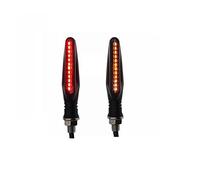 Pizgear 2 uds motocicleta 24LED indicador de señal giro intermitente luces circulación diurna agua cola parada lámpara freno rojo blanco Luz de señal de giro de motocicleta(2pcs Amber and Red)