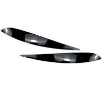 Pizgear 2X Lámpara De Faro Coche Cubierta Tapa Moldura Párpado Cejas Decorativa, para Vw, para Polo 9N 2005-2009 Ajuste de la frente del faro(BLACK Glossy Black)