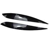 Pizgear 2X Lámpara De Faro Coche Cubierta Tapa Moldura Párpado Cejas Decorativa, para Vw, para Polo 9N 2005-2009 Ajuste de la frente del faro(BLACK Carbon Fiber)