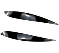 Pizgear Adhesivo para cejas de faros delanteros, para Volkswagen, Vw, para Polo 4, para Mk4 9N 9N3 2005-2009, cubierta párpados, embellecedor kit Ajuste de la frente del faro(BLACK B 2pcs)