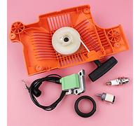 Pizgear Arranque de retroceso, bobina de encendido, filtro de combustible, tubo flexible, bujía, repuesto de motosierra, for Husqvarna, 55 51 503608803 544018401 Arranque de retroceso para motosierra