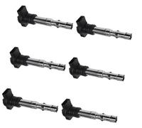 Pizgear Bobina de encendido 4/6 Uds Uf411t 06a905115a bobinas, for VW, Bora, Golf, Passat, Phaeton, Touareg, 06a905115c Paquete de reemplazo de bobina de encendido de automóvil(BLACK Onecolor)