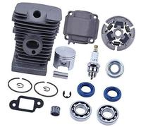 Pizgear Cojinete de embrague pistón cilindro 38 mm for motosierra STIHL 017, 018, MS180, MS170, MS 170 y 180 con bujía, sello aceite junta silenciador Pieza de bujía para cortasetos