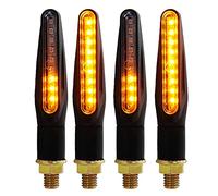 Pizgear Emark LIGHT Señales de giro Luz señal motocicleta E24 Intermitente Indicador intermitente Señal parada trasera flexible Relé LUZ incorporado Luz de señal de giro de motocicleta(4PCS)