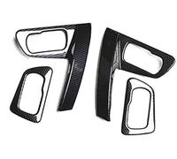Pizgear Embellecedor del bisel la puerta del coche Cubierta Interior de manija Puerta Coche, tazón embellecedor Palo, para Nissan, para Qashqai J10 2007-2013, Panel lámpara(BLACK Carbon Fiber Pattern)