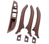 Pizgear Embellecedor del bisel la puerta del coche Panel de cuero para manija puerta interior coche, para Bmw, para Serie 5 F10 F11 F18 520I 523I, para 525I 528I 535I(BLACK Lhd Red Brown)