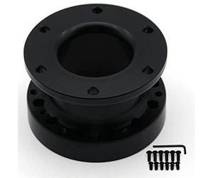 Pizgear Espaciador de Cubo de Volante Universal de 12/51/76/101 MM, Kit de Jefe de Cubo de Volante, Espaciador Adaptador Negro Adaptador para buje de Rueda de vehículo(51MM)