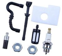 Pizgear Filtro de aire, aceite, combustible, manguera, bujía, con 2 tuercas barra, for motosierra STIHL MS180 MS170 017 018, repuestos Pieza de bujía para cortasetos