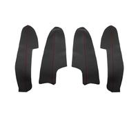 Pizgear For Nissan, for Qashqai, for J11 2016 2017 2018, Panel de manija de Puerta Interior de Coche, reposabrazos, Funda Protectora de Cuero de Microfibra Panel de puerta de coche(Black-red line)