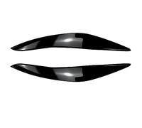 Pizgear For serie 5 F10 F11 2011 2012 2013 2014 ABS negro brillante 2 uds párpado faro delantero cubierta tipo ceja tapa pegatina embellecedora Adhesivo para tintado de faros(Gloss Black)