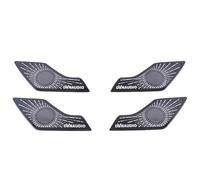 Pizgear For Skoda, for Karoq, 2018 2019 2020 Estilo de Coche Puerta Acero Inoxidable Altavoz Audio Cubierta Decorativa embellecedora Etiqueta 3D Embellecedor de altavoces para coche(Black-01)