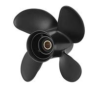 Pizgear Hélice fueraborda 10,6x12 RH, 4 Palas, 13 Dientes estriados, aleación de Aluminio, Motor de 25-70HP, hélice de Motores de Barco Hélice de Repuesto para Motor fueraborda