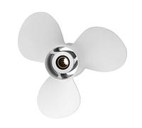 Pizgear Hélice fueraborda de Barco de 3 Cuchillas Blanca de 11 3/8X12 90mm, for, 40 48 50 55 60HP Aluminio 13 Dientes estriados de diámetro Hélice de Repuesto para Motor fueraborda