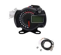 Pizgear Indicador digital LCD for motocicleta, velocímetro, 15000 RPM, odómetro impermeable, velocímetro, 7 colores, tablero universal Velocímetro para motocicleta(With bracket sensor)