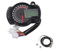 Pizgear Indicador digital LCD for motocicleta, velocímetro, 15000 RPM, odómetro impermeable, velocímetro, 7 colores, tablero universal Velocímetro para motocicleta(With sensor)