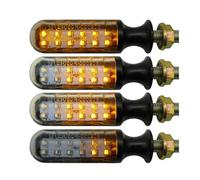 Pizgear Intermitentes de luz for motocicleta E24, intermitente, agua corriente, relé incorporado, señal giro, indicadores automáticos 12LED Luz de señal de giro de motocicleta(4pcs)