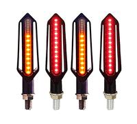 Pizgear Intermitentes de motocicleta 24LED, luz intermitente impermeable for, relé incorporado, indicador señal giro, señales parada DRL intermitentes Luz de señal de giro de motocicleta(4PCS Red)