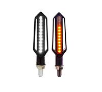 Pizgear Intermitentes de motocicleta 24LED, luz intermitente impermeable for, relé incorporado, indicador señal giro, señales parada DRL intermitentes Luz de señal de giro de motocicleta(2PCS White)