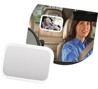 Pizgear Interruptor de espejo lateral de coche Espejo de coche para bebé con luz, para orientación trasera ajustable 360, para asiento, para control voz, seguridad, visión amplia y