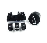 Pizgear Juego de 6 piezas botón interruptor ventana faro antiniebla cromado, for VW, for Jetta, 3, for Golf, for, for Passat, B6 CC, for, 5ND 959 565B Interruptor de luz antiniebla del coche